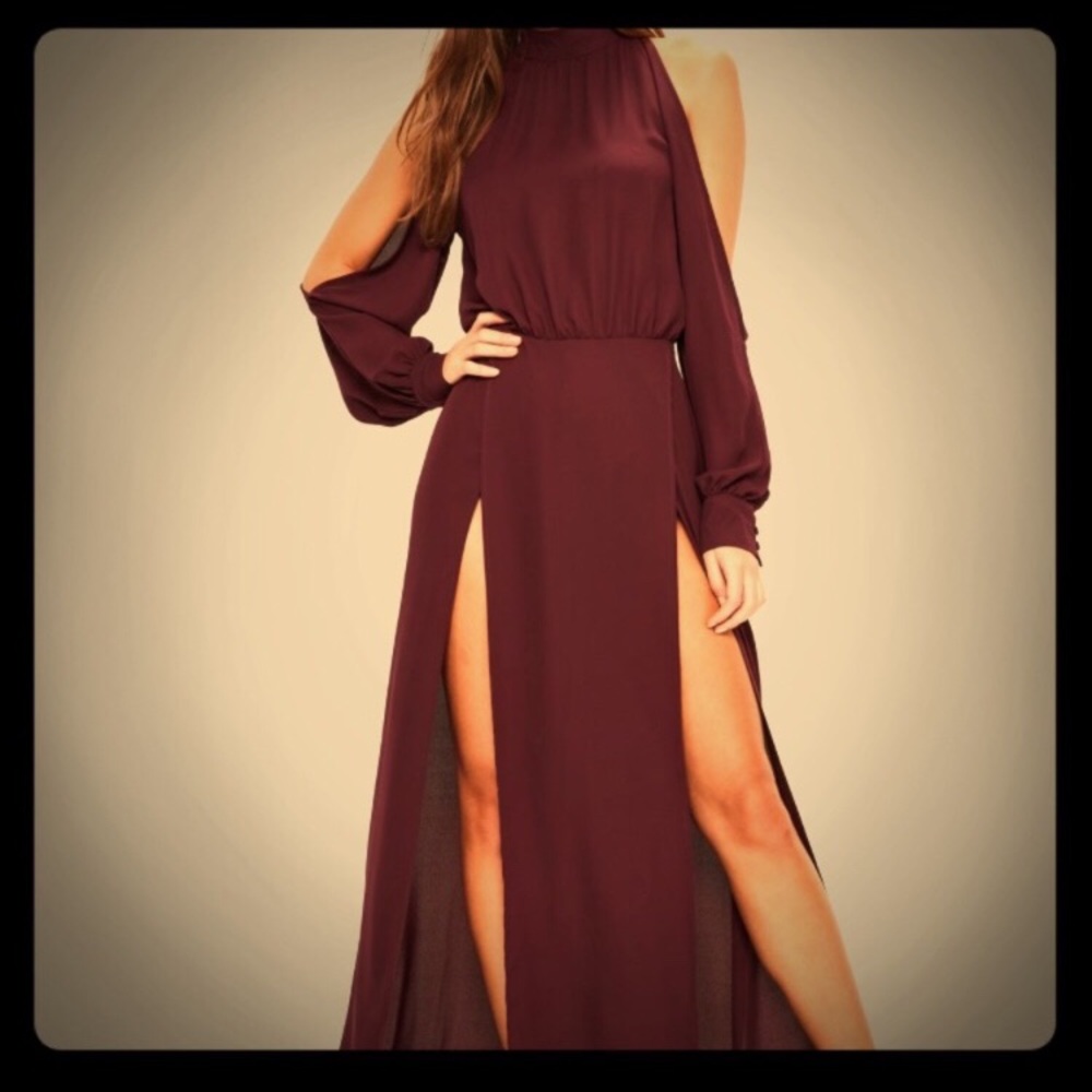 Misguided wine maxi dress formal